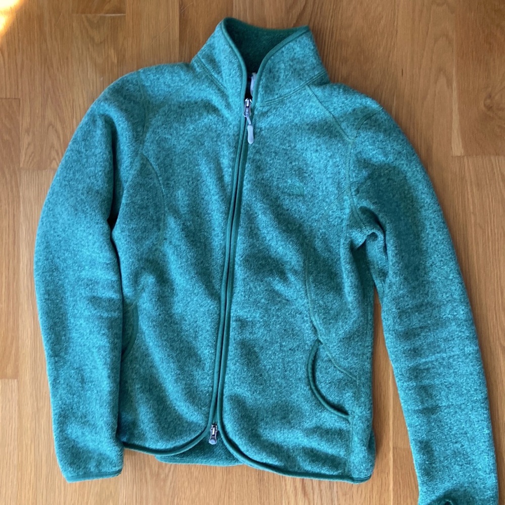 North Face Zip up Sweater. Green Heather.